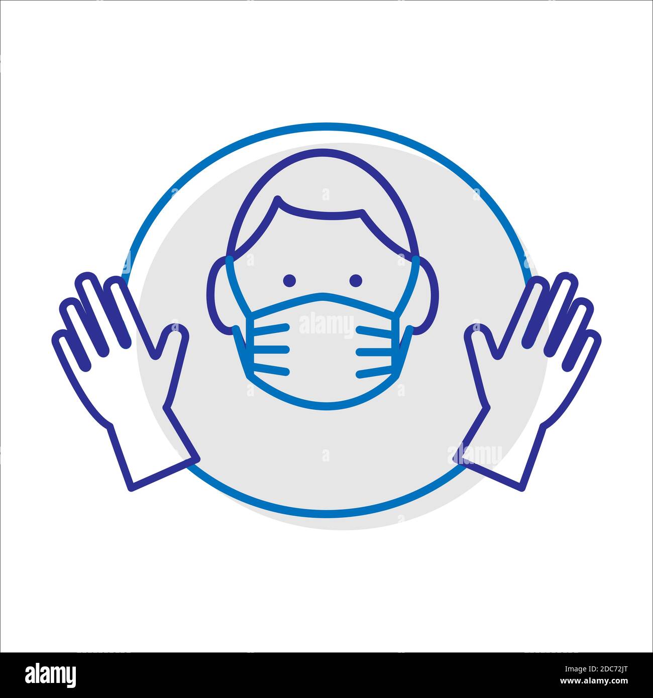 Icône linéaire vecteur simple associée aux instructions d'innocuité pendant une pandémie de coronavirus. Illustration de Vecteur