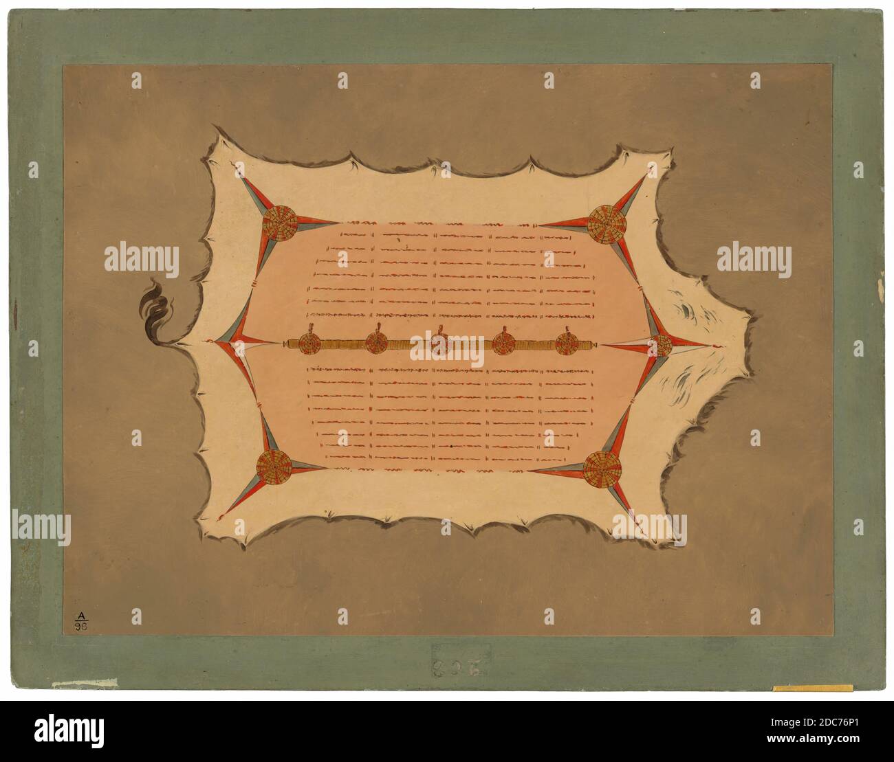 George Catlin, (artiste), cuisine américaine, 1796 - 1872, télécopie d'un Sioux Robbe avec Porcupine Quills, 1861/1869, huile sur carte montée sur carton, total: 46 x 61.8 cm (18 1/8 x 24 5/16 po Banque D'Images