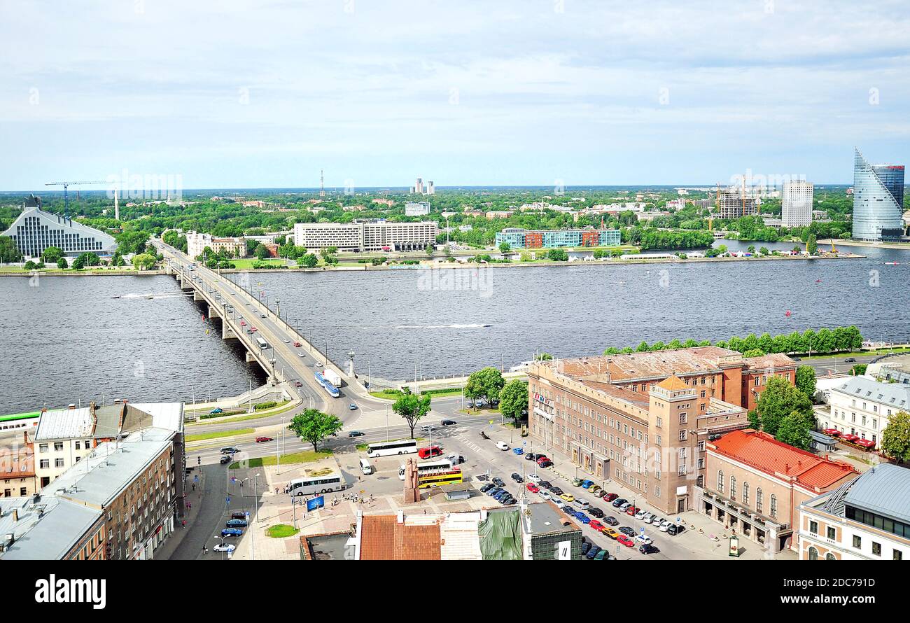 Vue panoramique sur la ville de Riga, Lettonie. Banque D'Images