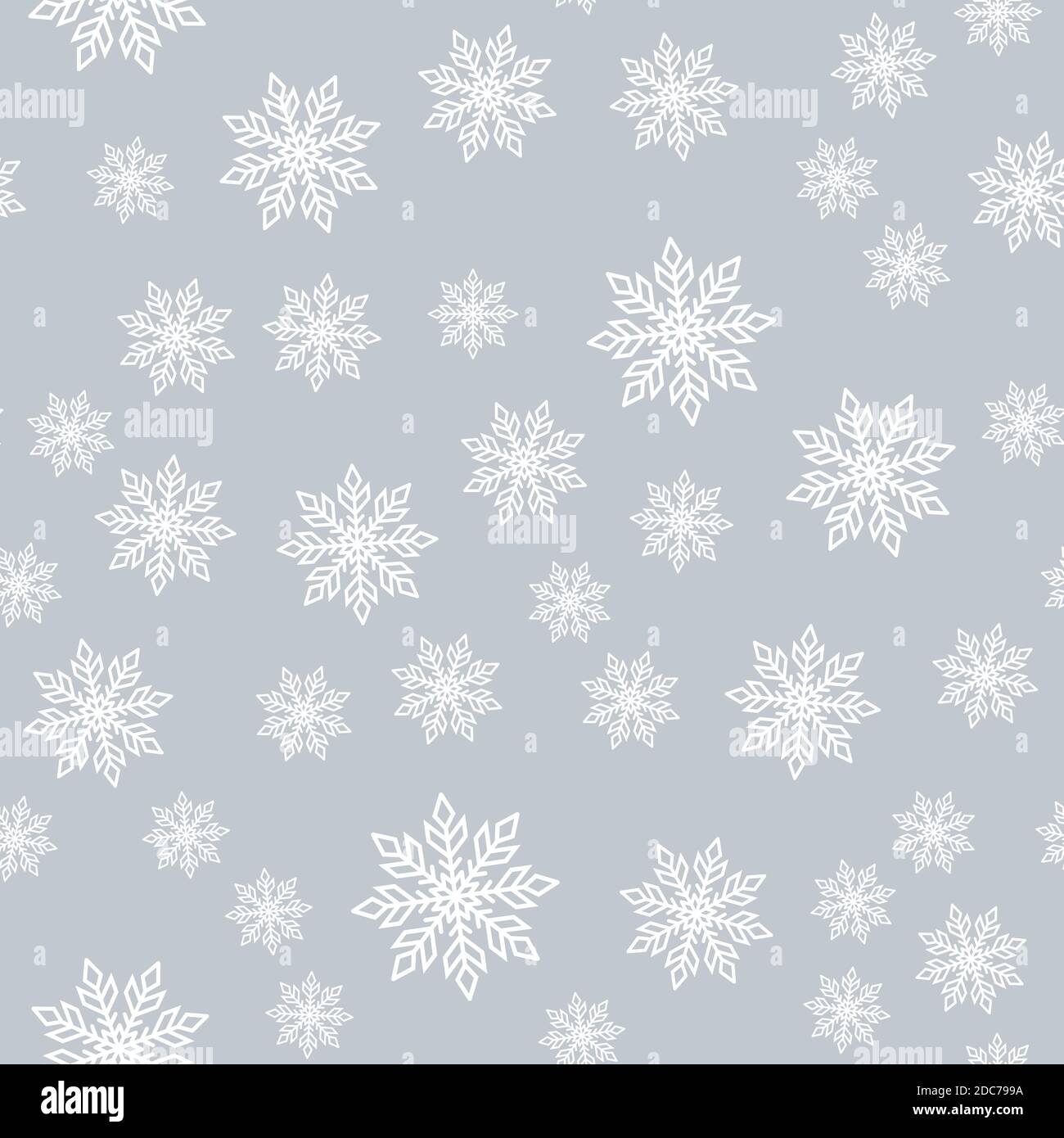 Motif sans couture de flocons de neige sur fond gris. Illustration de Vecteur