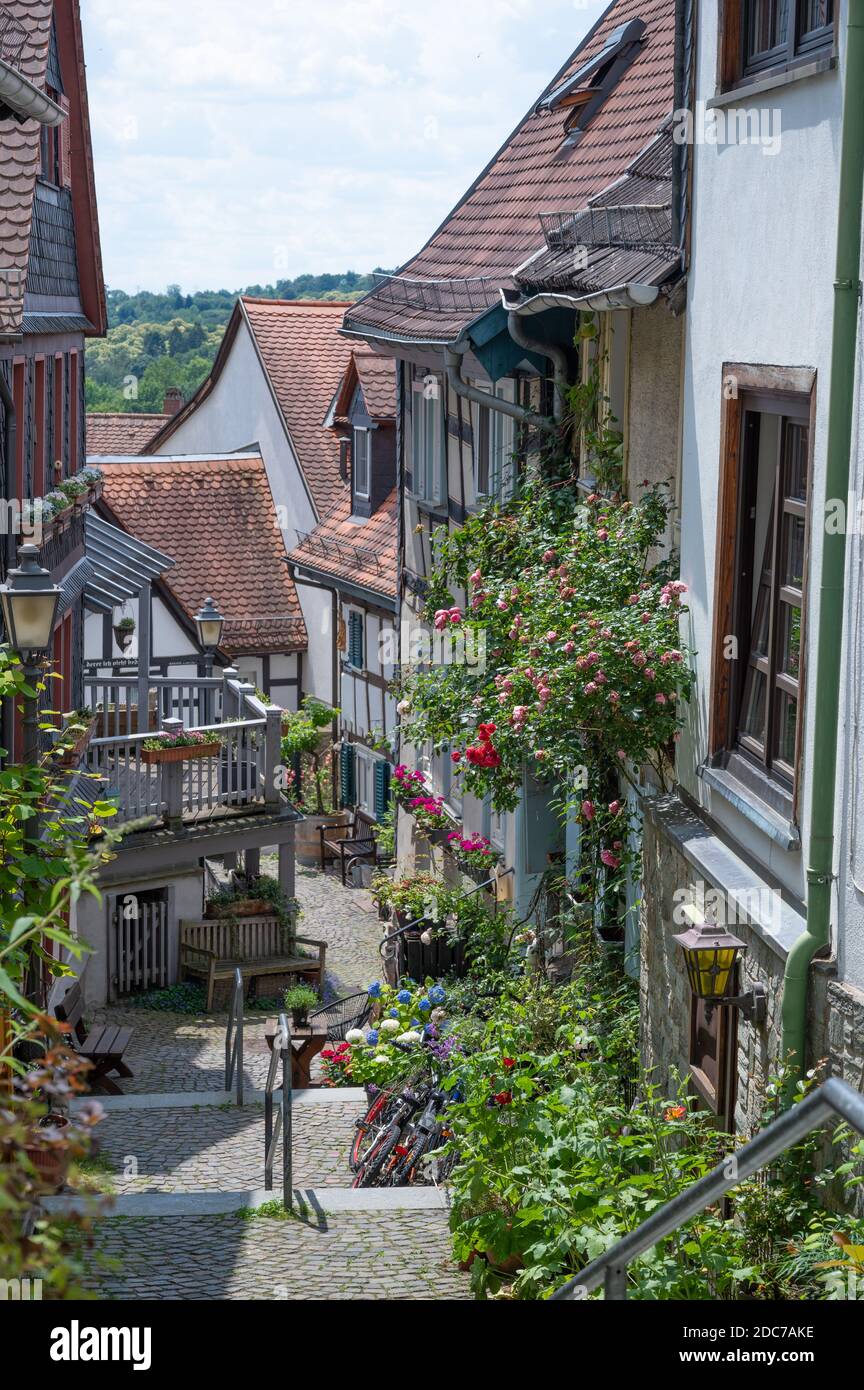 vue à travers les rues historiques de kronberg im taunus Banque D'Images