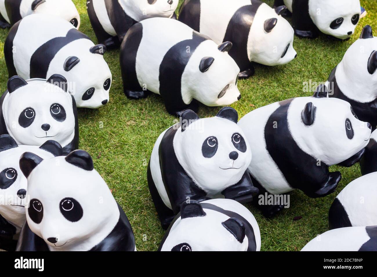 L'installation artistique de Pandas des années 1600 par Paulo Grangeon à Bangkok, en Thaïlande Banque D'Images
