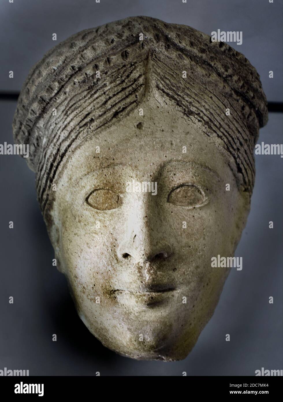 Masque funéraire d'une femme, période romaine, du 2ème au 4ème siècle, AD Museum Lyon Egyptien. Banque D'Images
