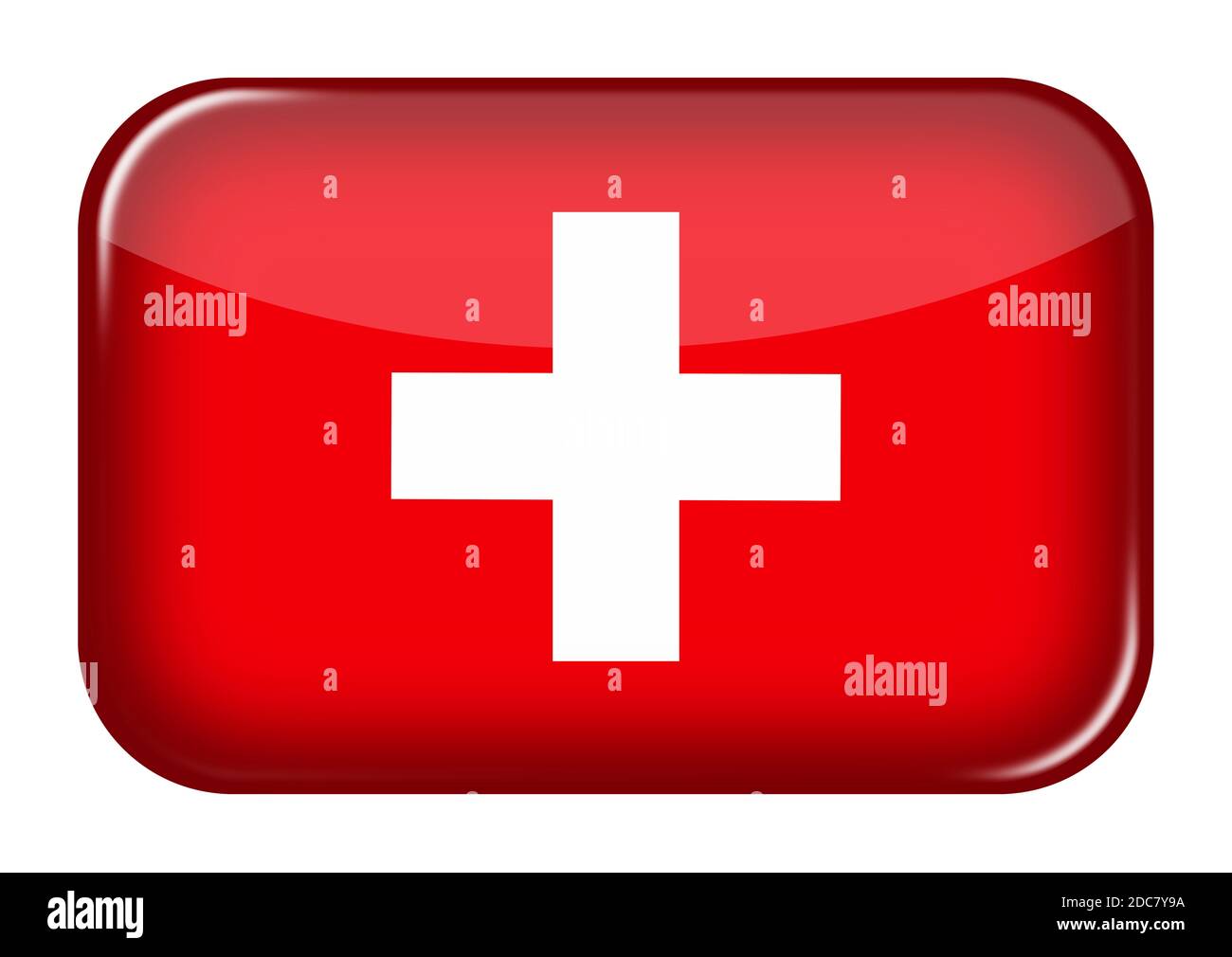 Icône web Suisse bouton rectangle avec masque de découpe illustration 3d Banque D'Images