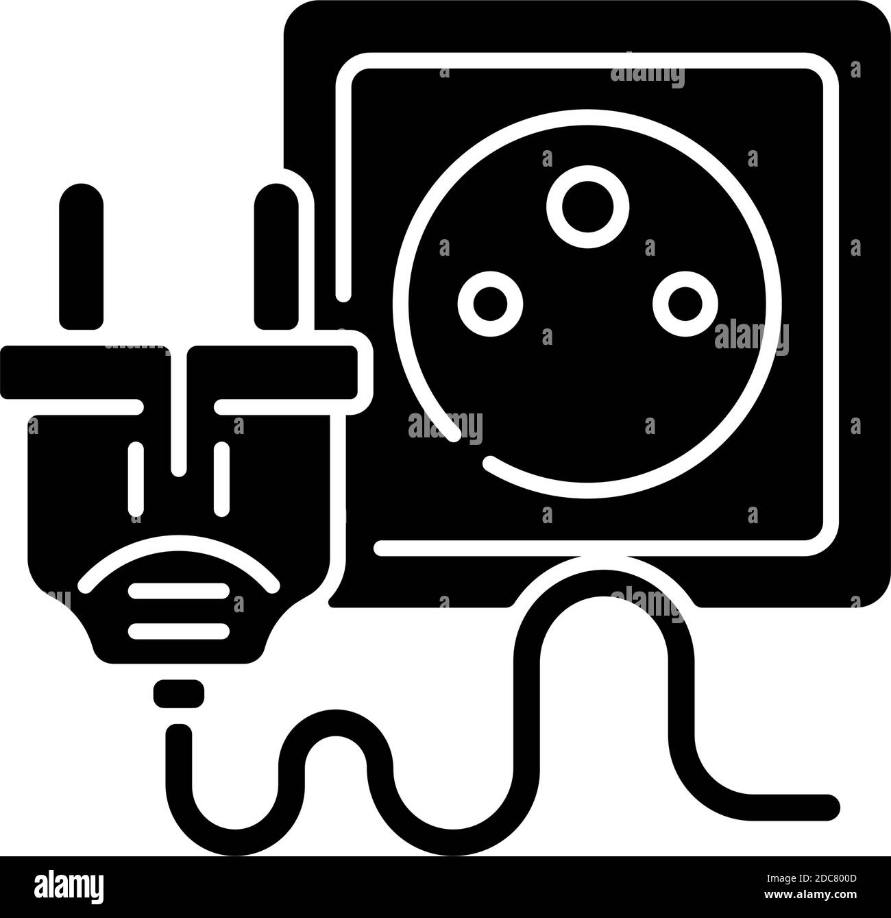 Fiche électrique pour icône de glyphe noir TECH Illustration de Vecteur