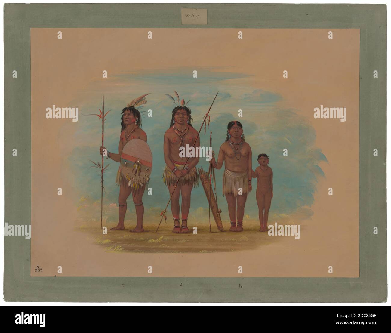 George Catlin, (artiste), américain, 1796 - 1872, quatre Indiens Xingu, 1854/1869, huile sur carte montée sur carton, total: 45.8 x 60.5 cm (18 1/16 x 23 13/16 po Banque D'Images