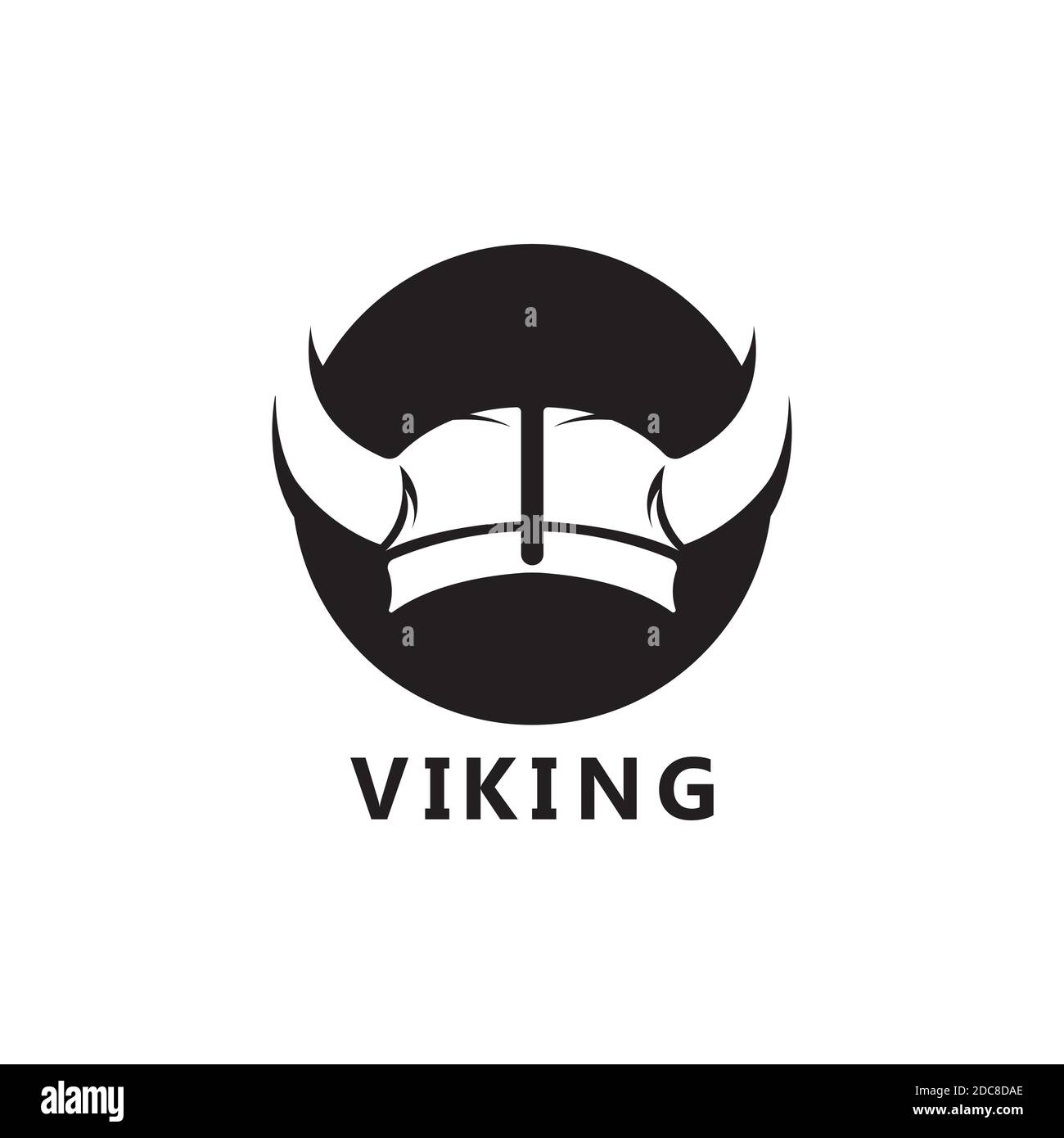 logo de la tête viking et vecteur de symbole Illustration de Vecteur