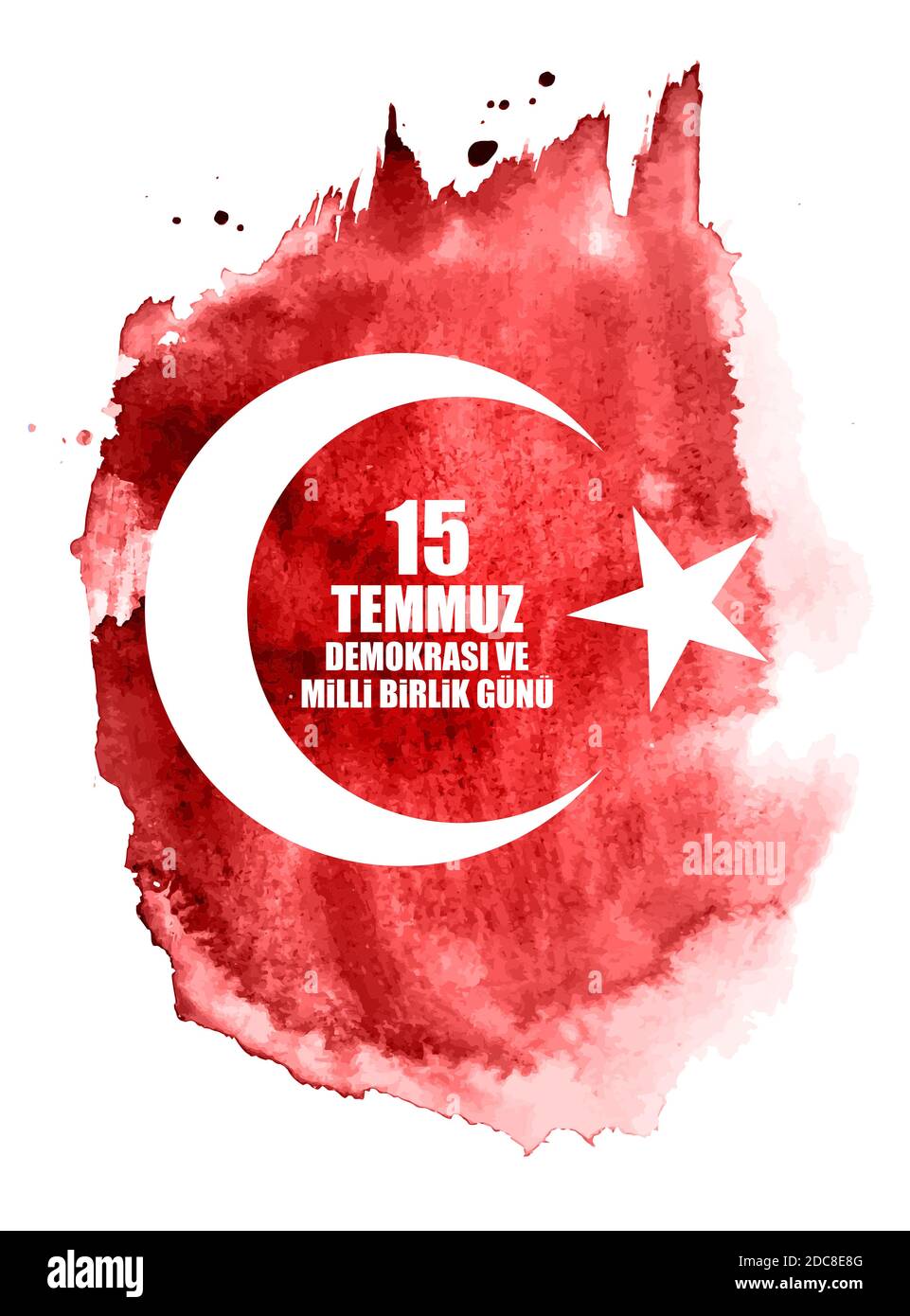 15 juillet, Happy Holidays démocratie République de Turquie parle turc 15 temmuz demokrasi ve milli birlik gunu . Illustration Banque D'Images