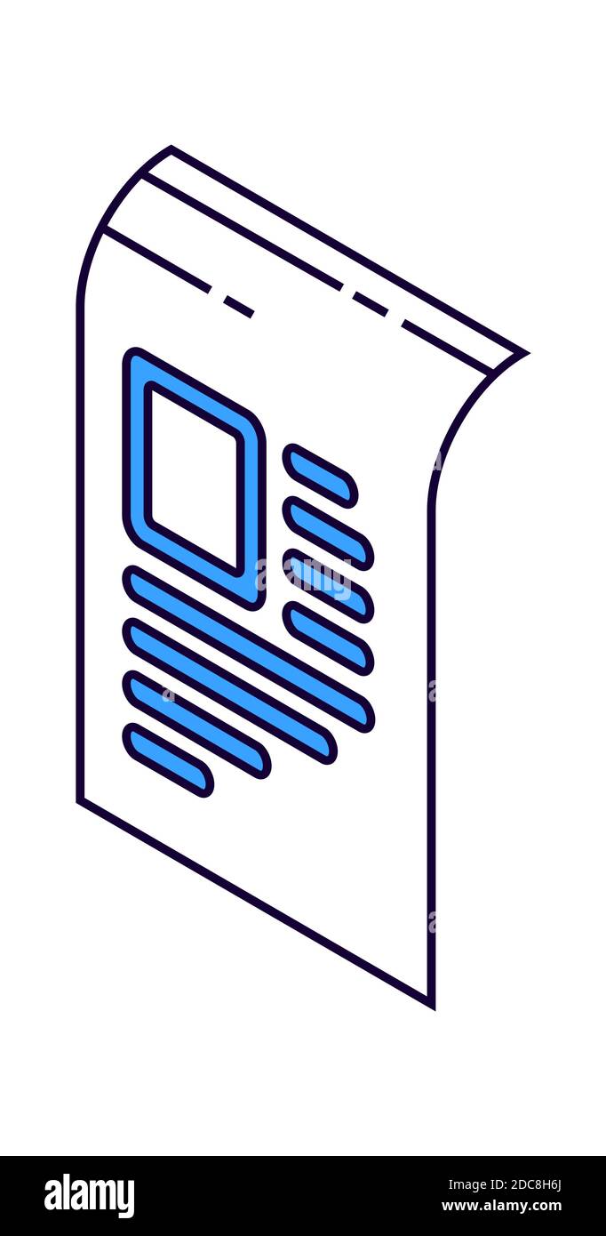 Document papier, accord Isométrique dessin vectoriel illustration isolée sur blanc Illustration de Vecteur