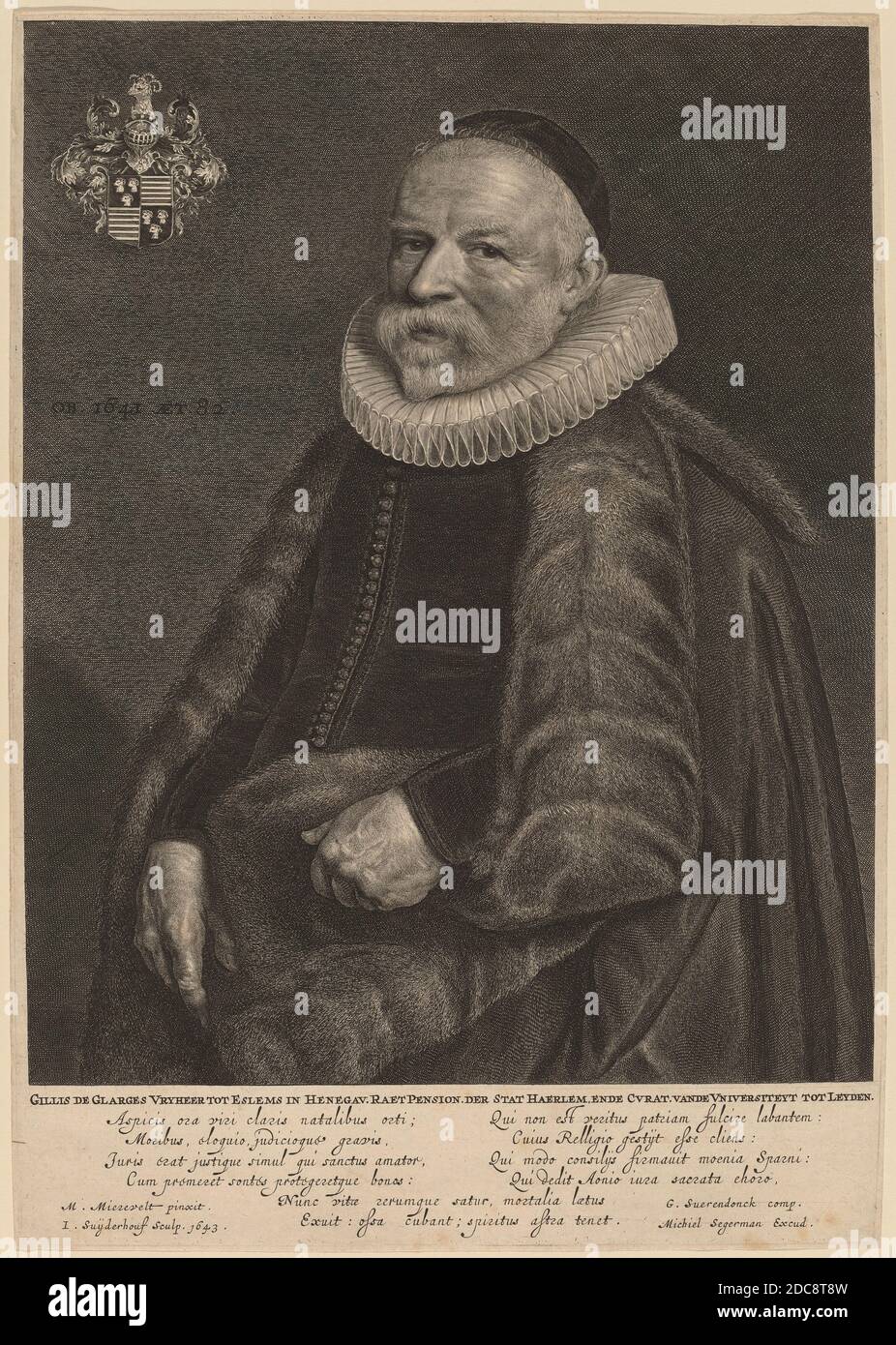 Jonas Suyderhoff, (artiste), Néerlandais, c. 1613 - 1686, Michiel van Miereveld, (artiste après), néerlandais, 1567 - 1641, Gillis de Glarges, 1643, gravure Banque D'Images