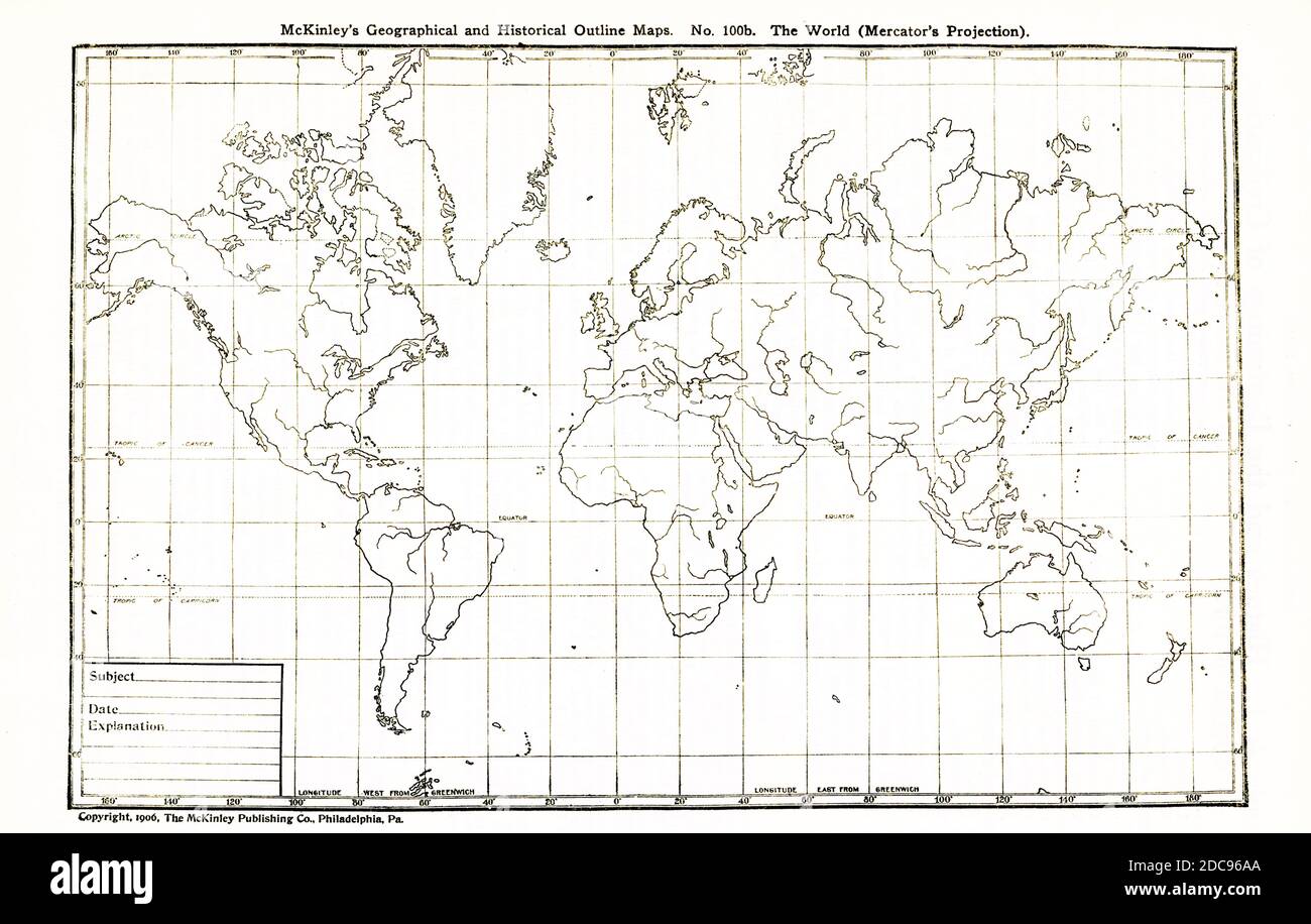 Carte du monde en projection mercator Banque de photographies et d’images à haute résolution Alamy