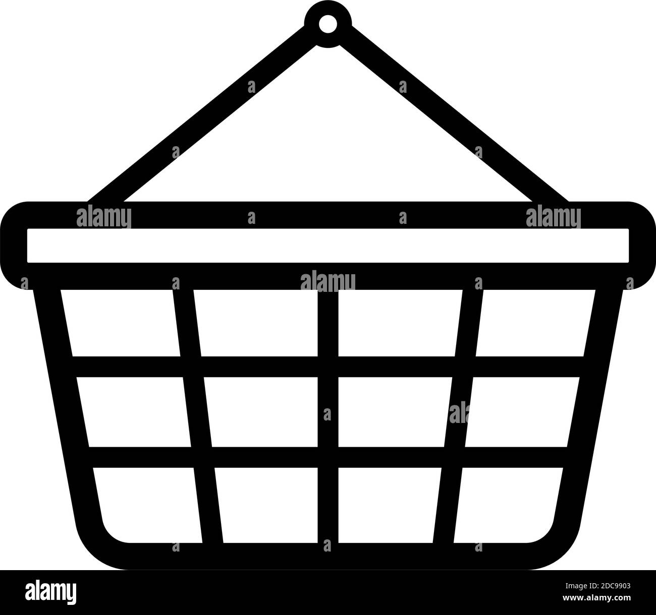 Symbole panier avec deux poignées. Illustration vectorielle d'icône de dessin au trait Illustration de Vecteur