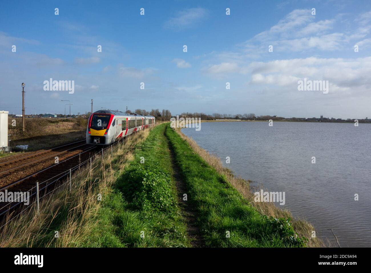 Train de Norwich à Gt Yarmouth Banque D'Images