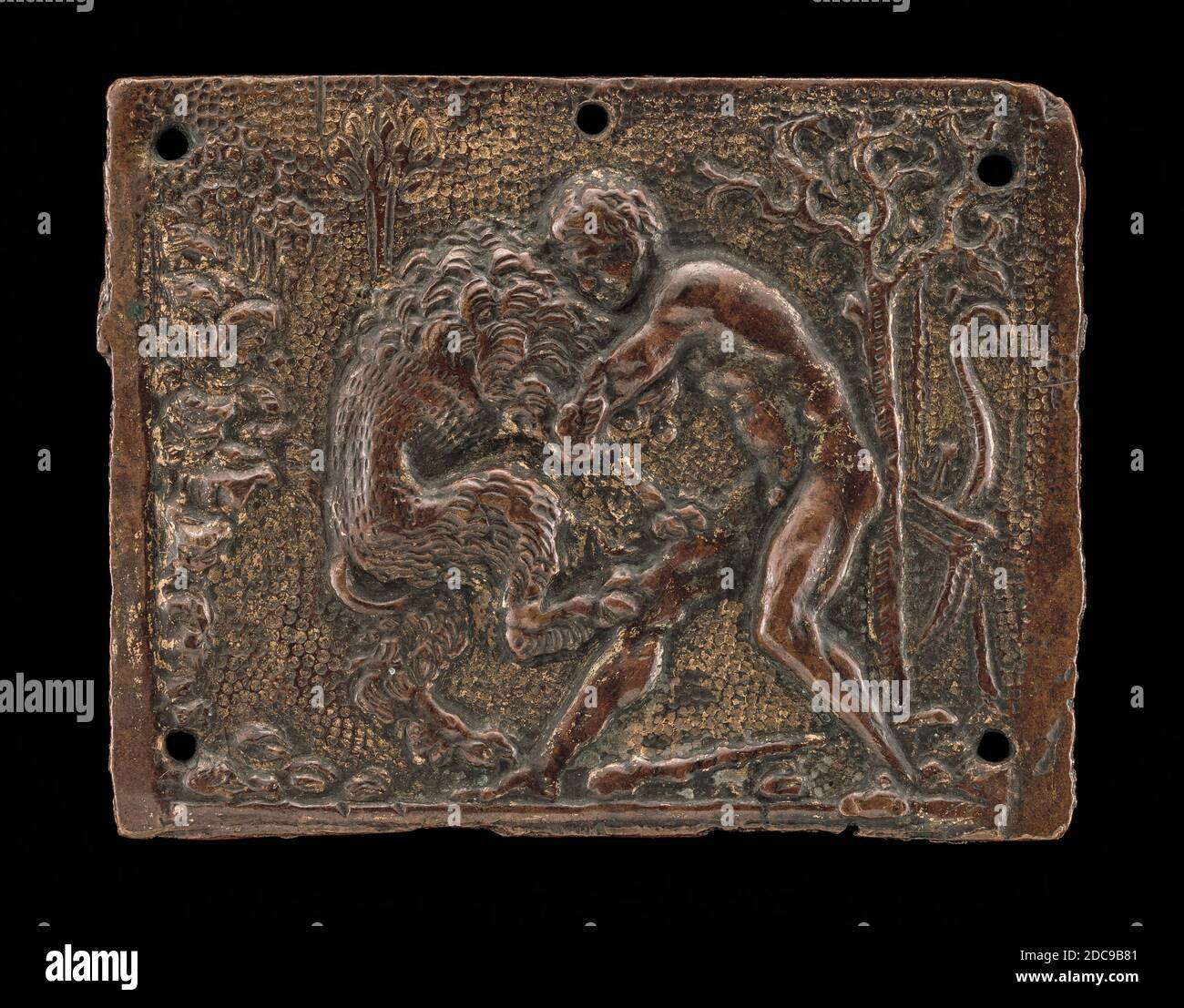 Moderno, (artiste), Veronese, 1467 - 1528, Hercules et le Lion néméen, fin du XVe - début du XVIe siècle, bronze doré, total: 4.31 × 5.07 cm (1 11/16 × 2 po), poids brut: 27.64 gr (0.061 lb Banque D'Images Moderno, (artiste), Veronese, 1467 - 1528, Hercules et le Lion néméen, fin du XVe - début du XVIe siècle, bronze doré, total: 4.31 × 5.07 cm (1 11/16 × 2 po), poids brut: 27.64 gr (0.061 lb Banque D'Images