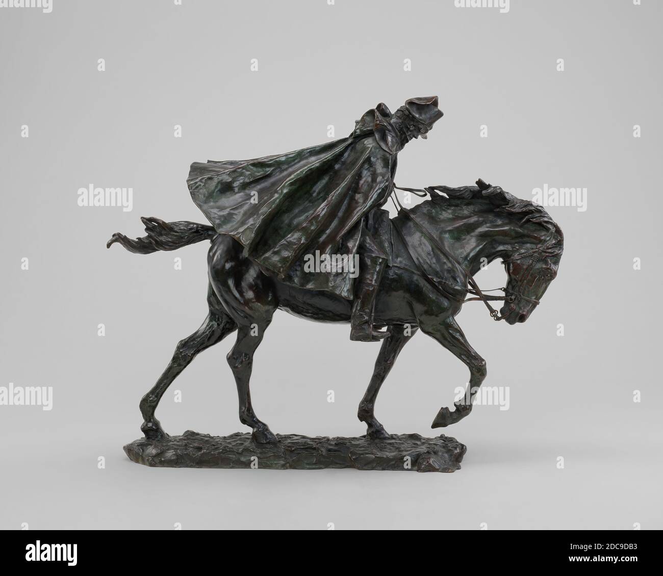 Jean-Louis-Ernest Meissonier, (artiste), français, 1815 - 1891, Horseman in a Storm, modèle c. 1878, moulé après 1894, bronze, total (y compris le modèle à base autonome) : 47.2 x 59.3 x 23.9 cm (18 9/16 x 23 3/8 x 9 7/16 po Banque D'Images