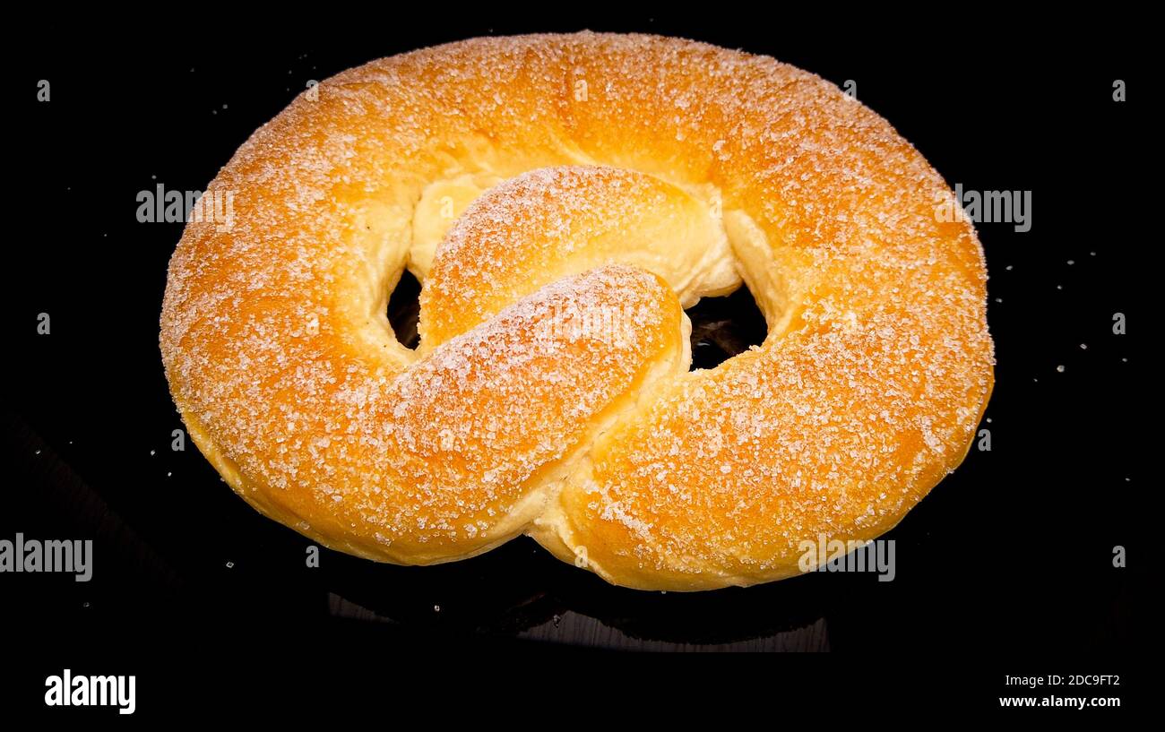 Big Sweet Sugar Pretzel - gros plan Banque D'Images