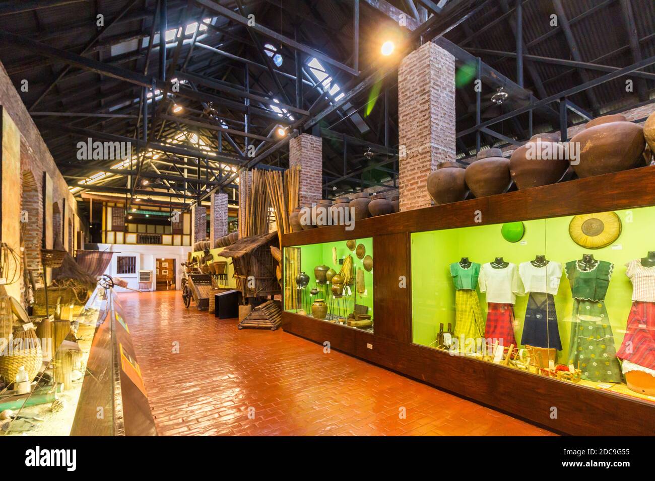 Intérieur de l'ancienne tabacalera maintenant le Museo Ilocos Norte à Laoag City, Philippines Banque D'Images
