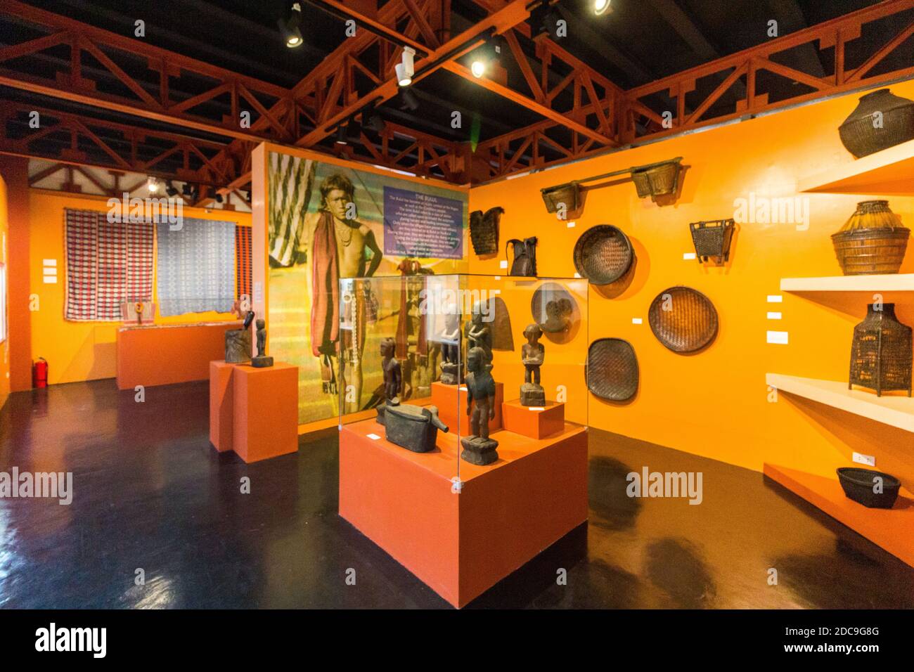 Intérieur de l'ancienne tabacalera maintenant le Museo Ilocos Norte à Laoag City, Philippines Banque D'Images