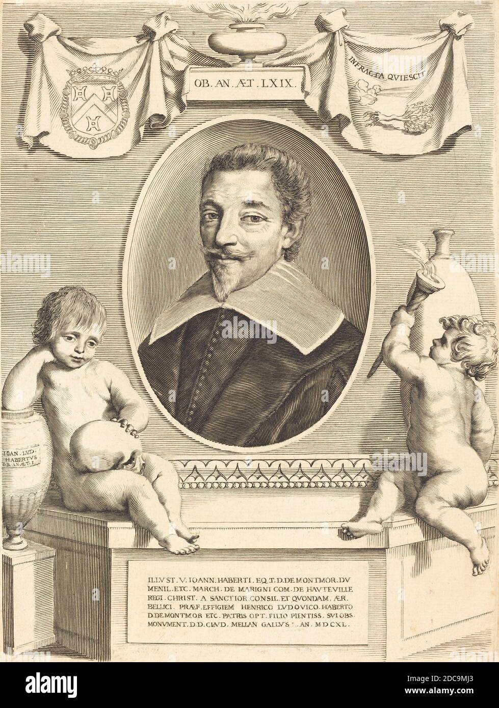 Claude Mellan, (artiste), français, 1598 - 1688, Jean Habert de Montuor, gravure Banque D'Images