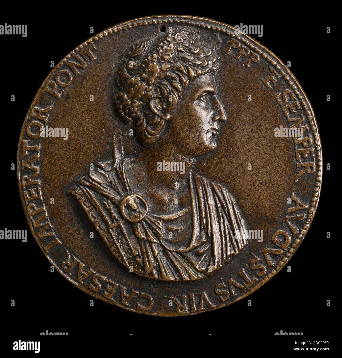 Cristoforo di Geremia, (artiste), romain, actif 1456 - 1476, Constantine le Grand, c. 1468, bronze, hors tout (diamètre): 7.3 cm (2 7/8 in.), poids brut: 177.44 gr (0.391 lb.), axe: 6:00 Banque D'Images