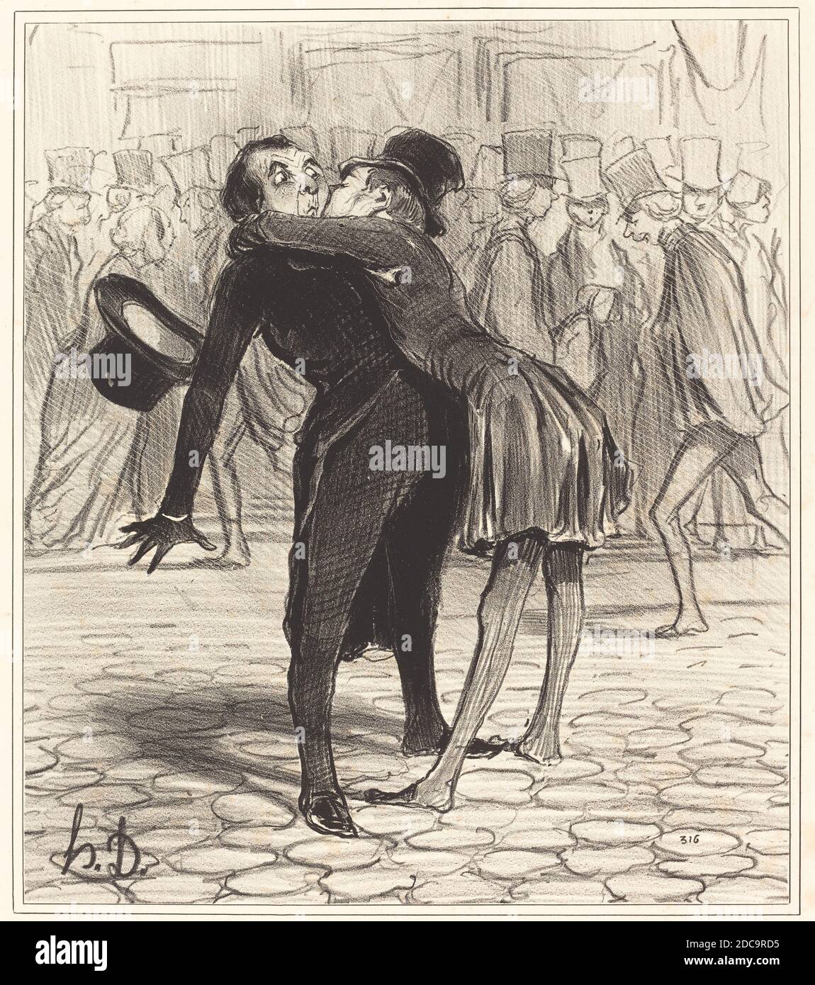 Honoré Daumier, (artiste), Français, 1808 - 1879, l'ami de collège, Bohémiens de Paris : pl.8, (série), 1841, lithographie Banque D'Images