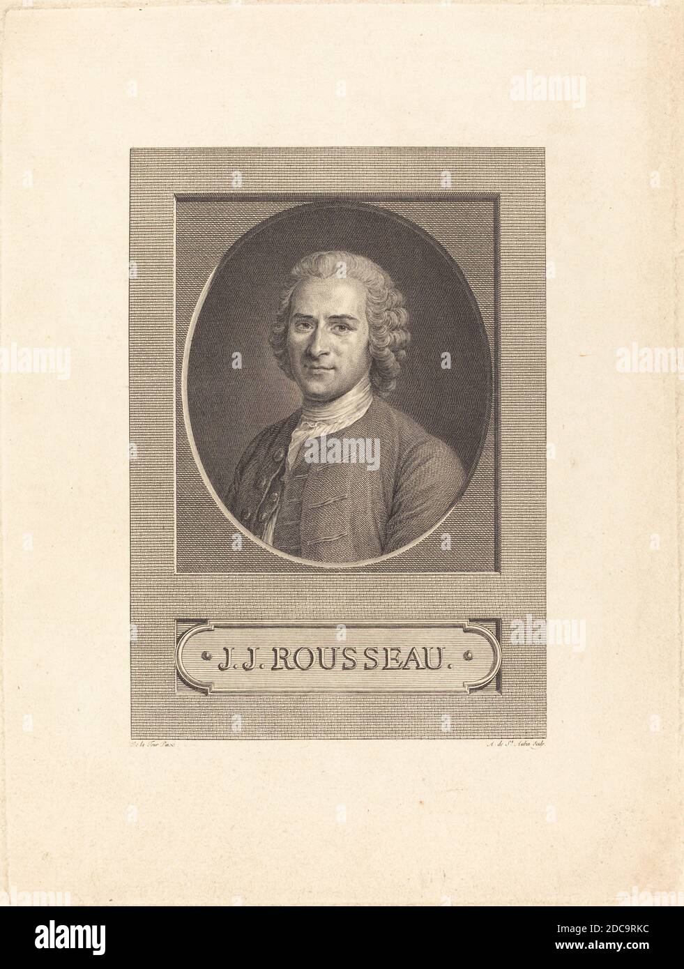Augustin de Saint-Aubin, (artiste), français, 1736 - 1807, Maurice-Quentin de la Tour, (artiste après), français, 1704 - 1788, J.J. Rousseau Banque D'Images