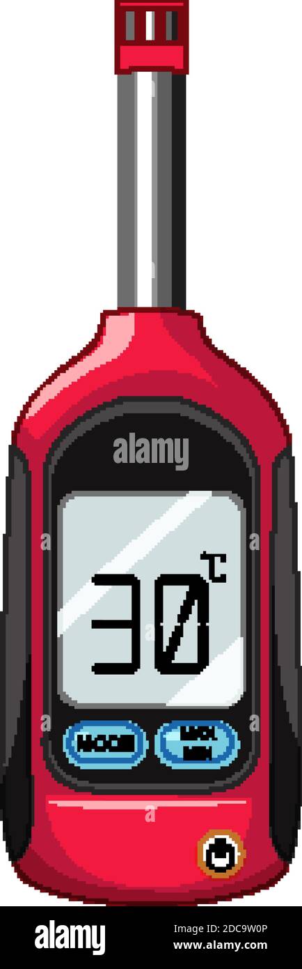 Thermomètre de cuisine isolé sur fond blanc Illustration de Vecteur