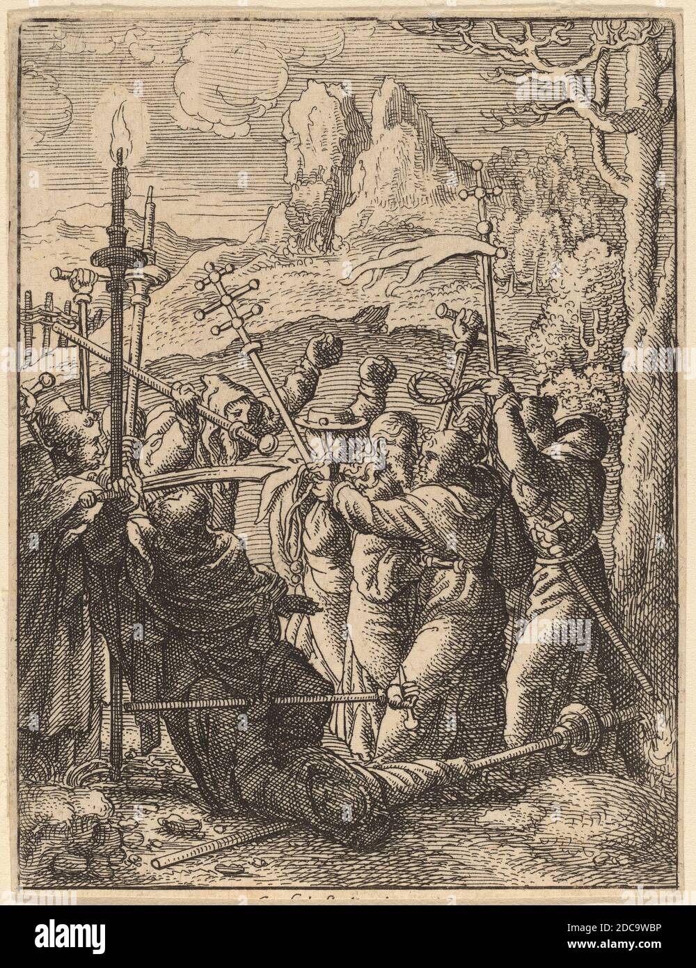 Venceslaus Hollar, (artiste), Bohême, 1607 - 1677, Jésus pris, la passion satirique, (série), gravure Banque D'Images