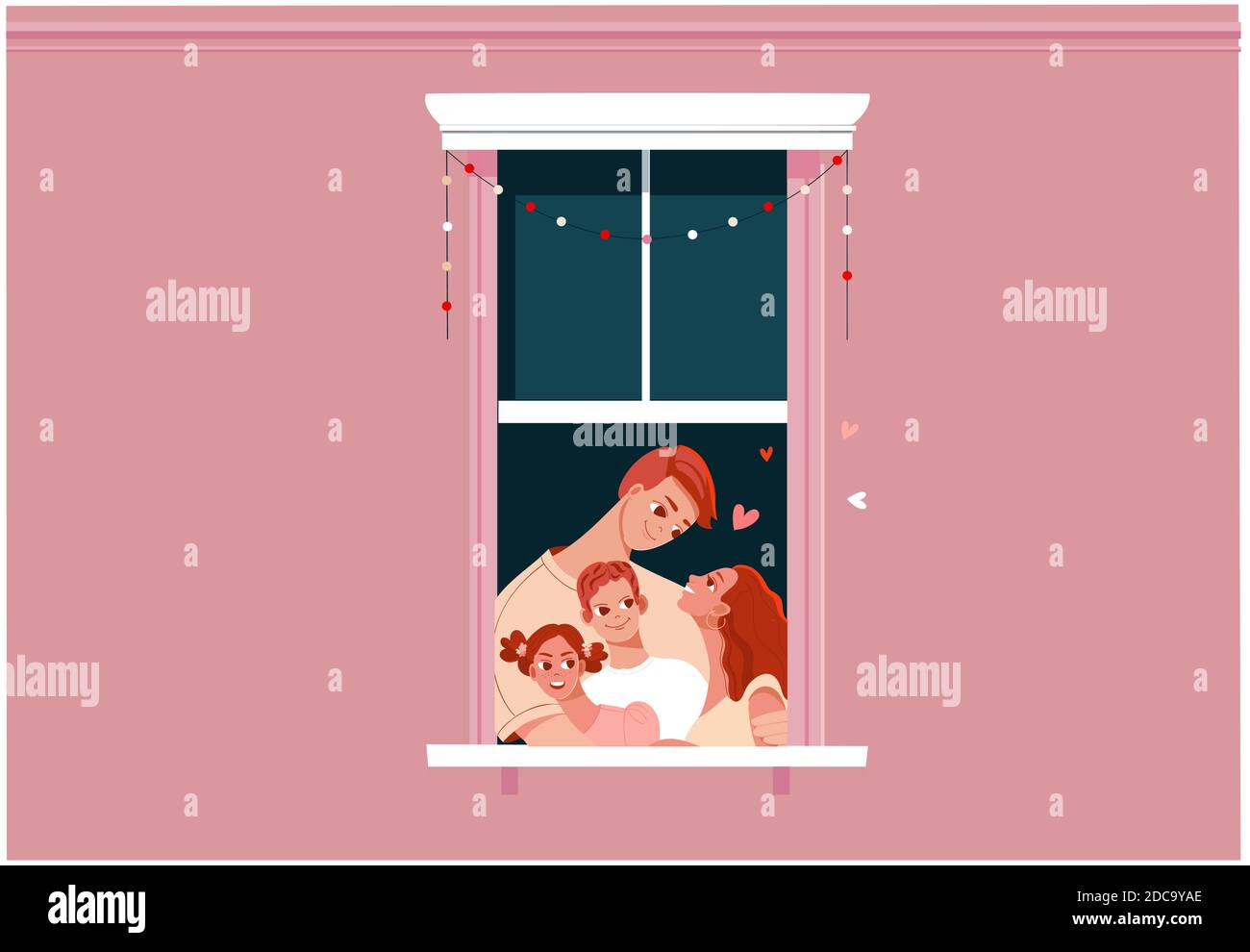 Les membres de la famille à la maison. Mère et père Illustration de Vecteur