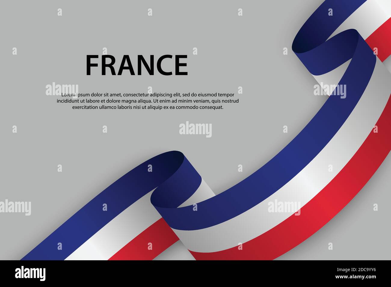 Drapeau de ruban de France à tissage vectoriel. Modèle pour la bannière du jour d'indépendance Illustration de Vecteur
