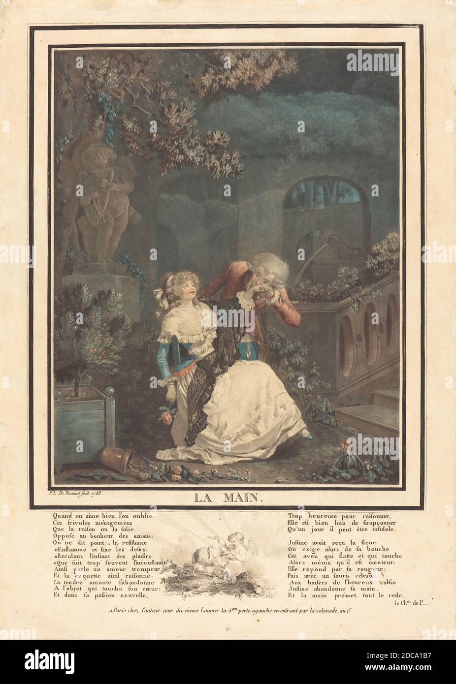 Philibert-Louis Debucourt, (artiste), Français, 1755 - 1832, la main, 1788, couleur aquatinée et gravure Banque D'Images