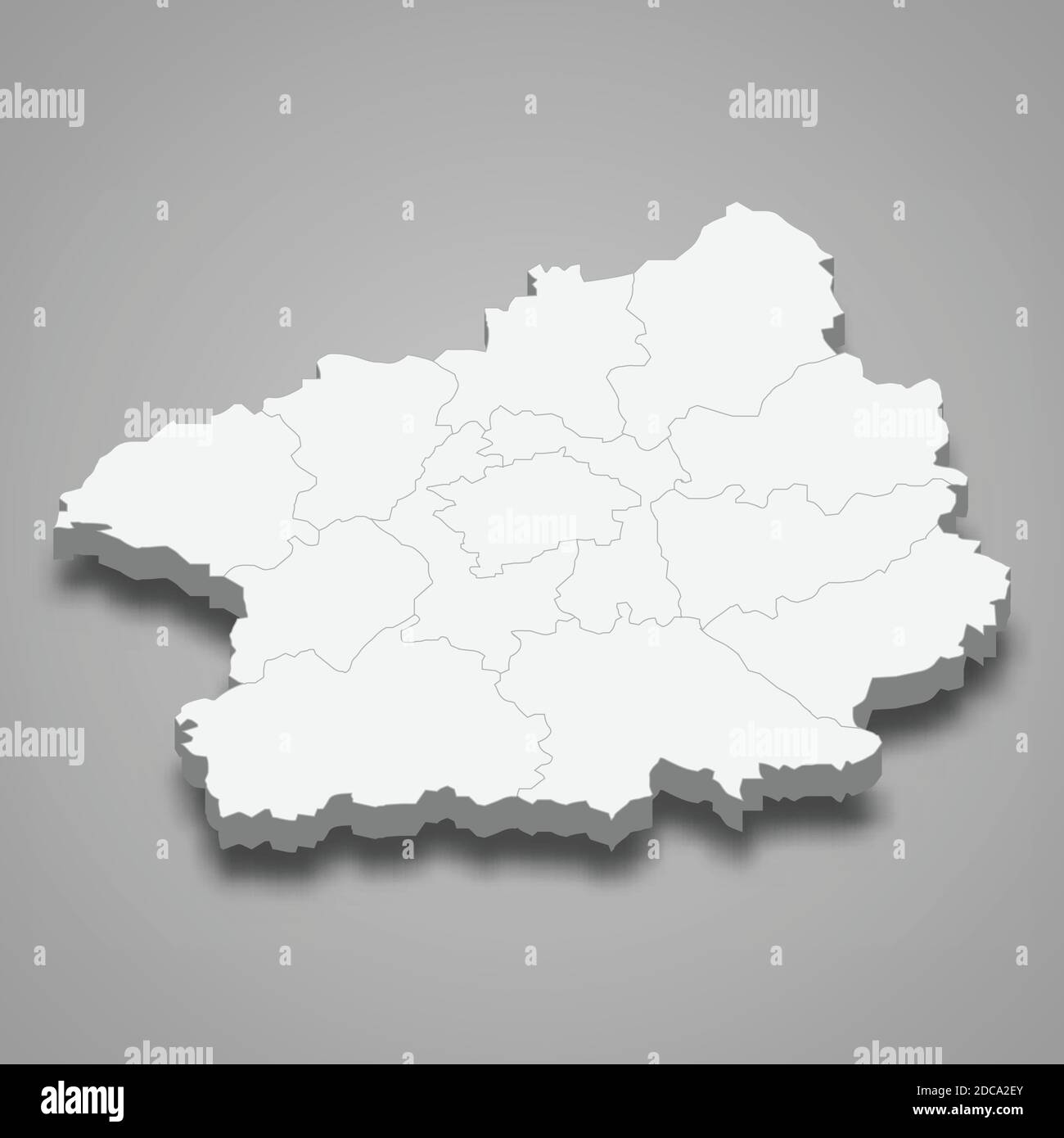 La carte isométrique 3d de la Bohême centrale est une région de la République tchèque, illustration vectorielle Illustration de Vecteur