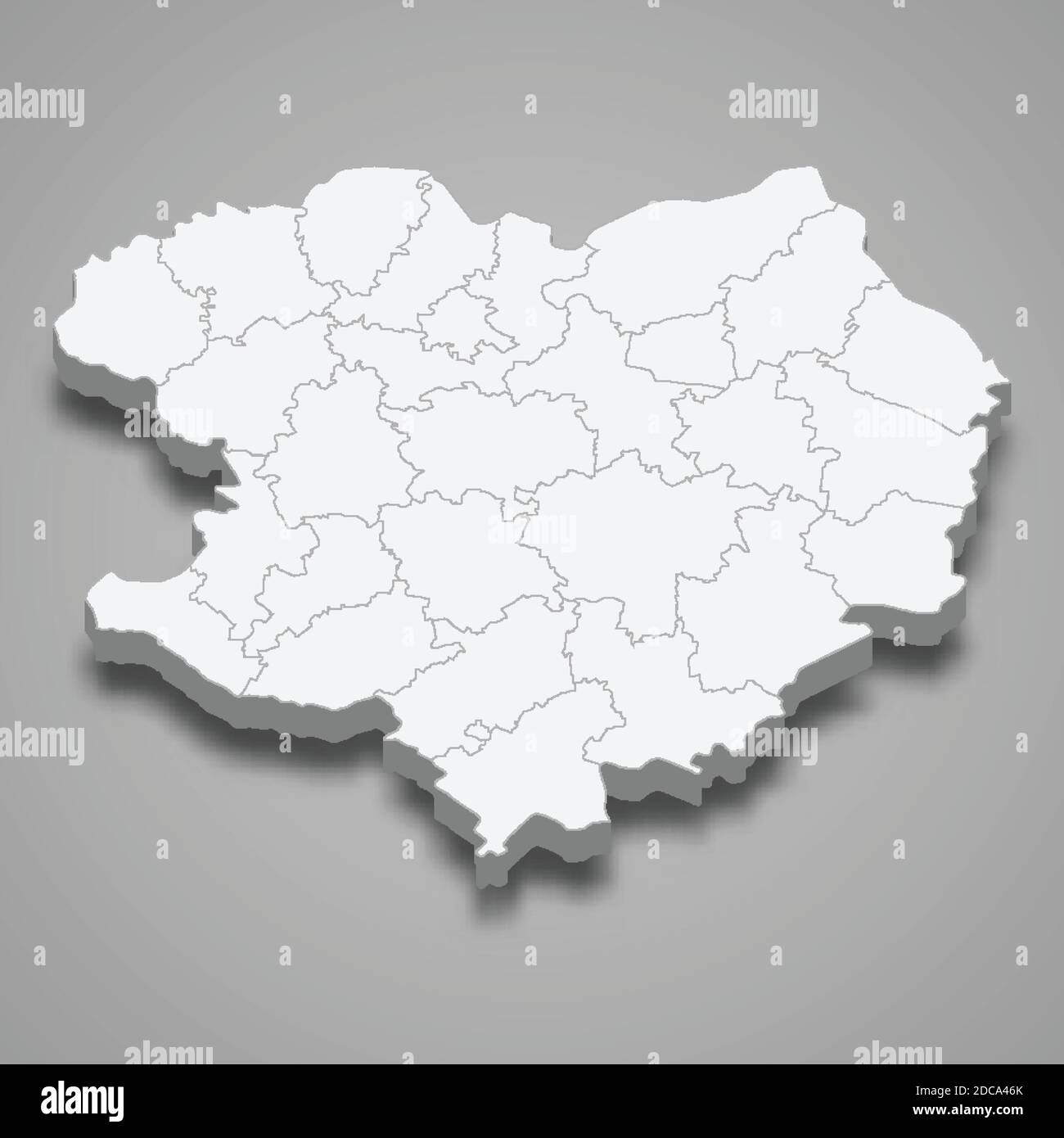 la carte isométrique 3d de l'oblast de Kharkiv est une région de l'Ukraine, illustration vectorielle Illustration de Vecteur