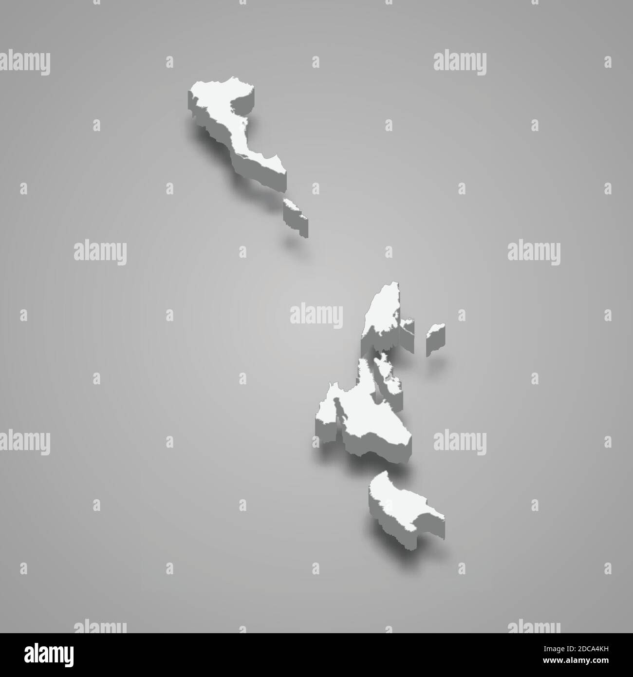 La carte isométrique 3d des îles Ioniennes est une région de la Grèce, illustration vectorielle Illustration de Vecteur