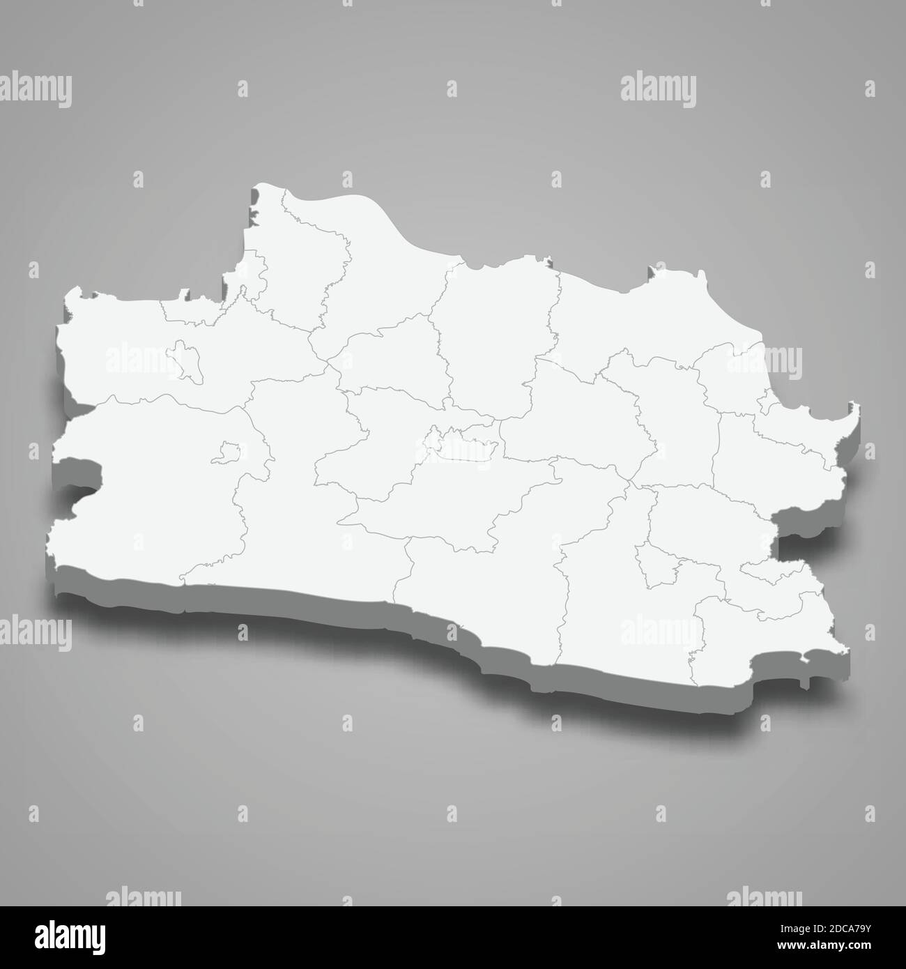 La carte isométrique 3d de Java Ouest est une province de l'Indonésie, illustration vectorielle Illustration de Vecteur