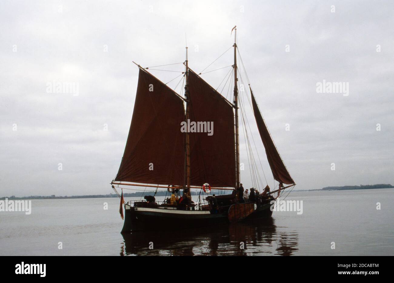 Segelboot 'Heinrich Lühe' für die ZDF Archäolgie-Sendung 'C14', Deutschland 1991. Banque D'Images