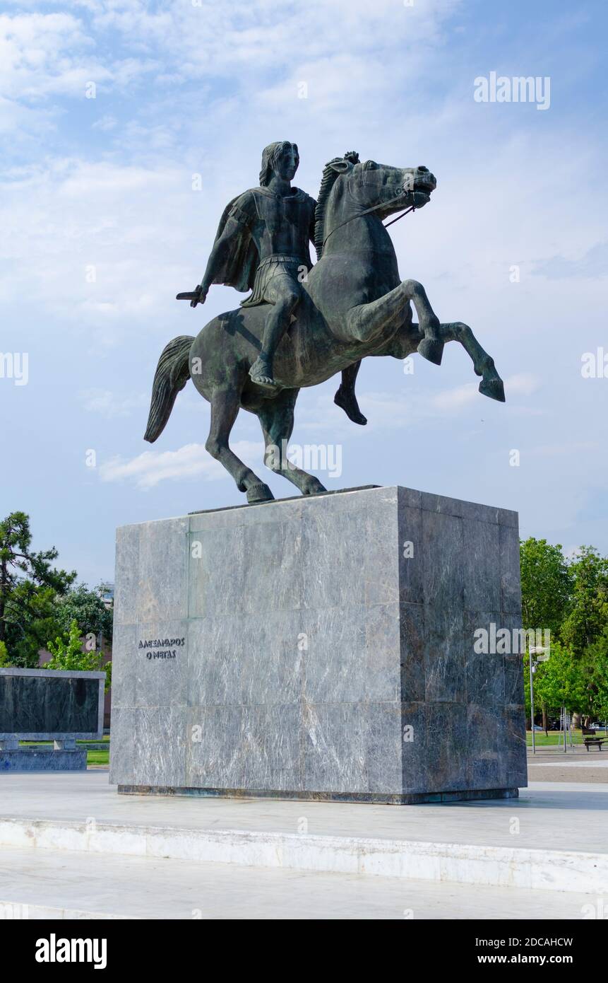 Statue d'Alexandre le Grand à Thessalonique GRÈCE Banque D'Images