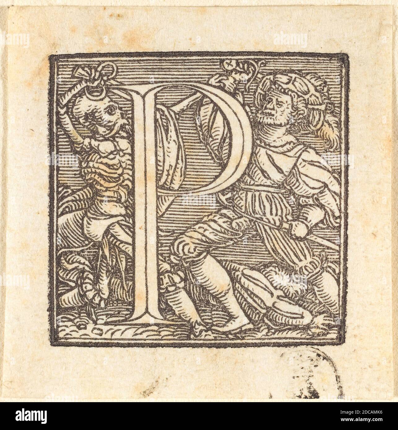 Hans Holbein le plus jeune, (artiste), Allemand, 1497/1498 - 1543, lettre P, Alphabet de la mort, (série), coupe de bois Banque D'Images