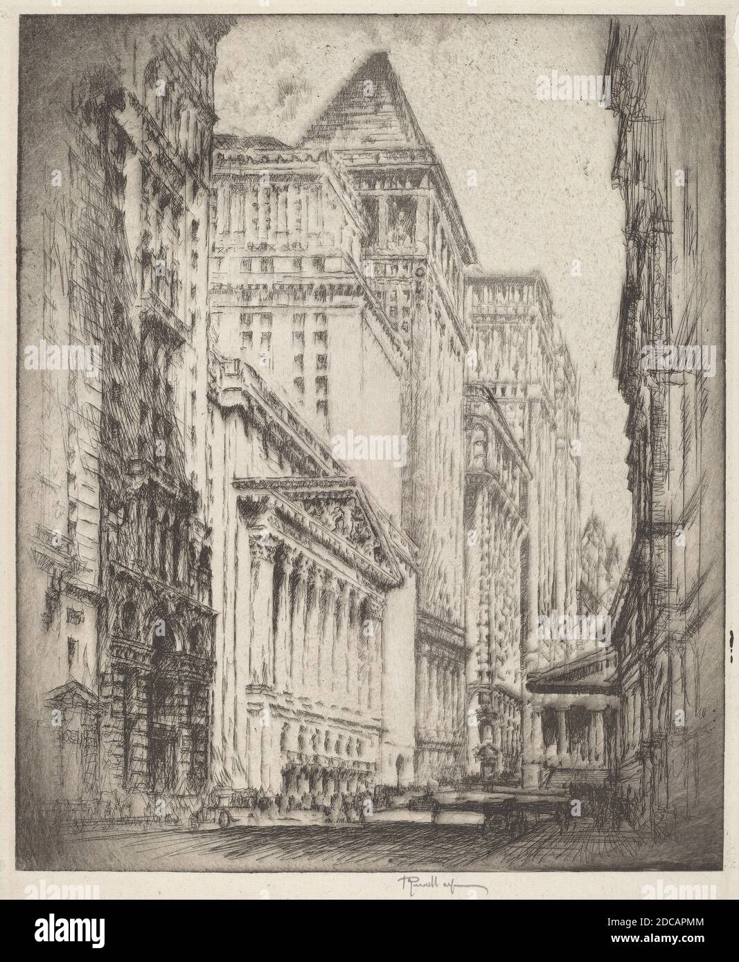 Joseph Pennell, (artiste), américain, 1857 - 1926, Bourse de New York, 1923, gravure Banque D'Images