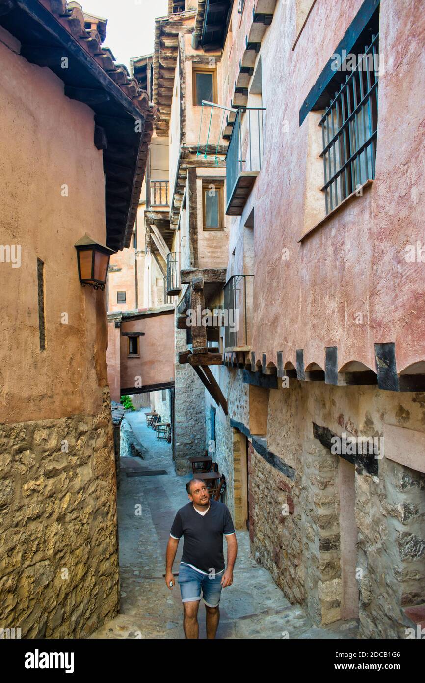 Visite de la ville médiévale d'Albarracin à Teruel Banque D'Images