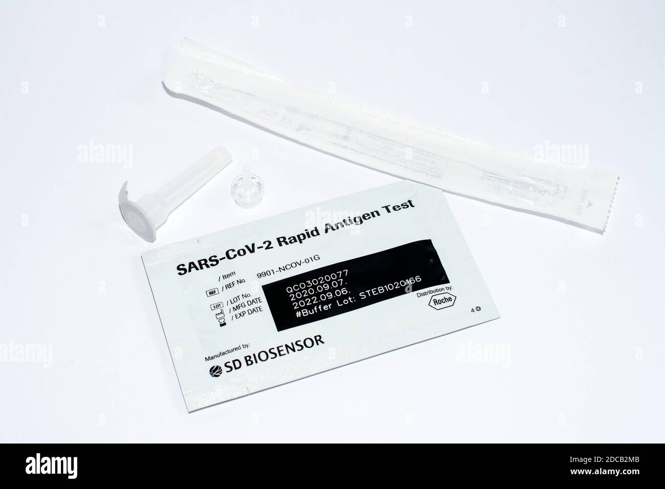 Kit de test de l'antigène du SRAS-COV-2 de Roche Banque D'Images