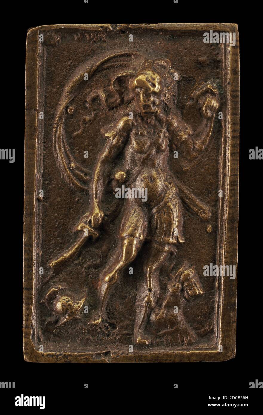 Artiste anonyme, (sculpteur), Peter Flötner, (artiste apparenté), Allemand, c. 1485 - 1546, Mars, bronze/Patina brun moyen, total: 4.5 x 2.8 cm (1 3/4 x 1 1/8 in.) poids brut: 20 gr Banque D'Images