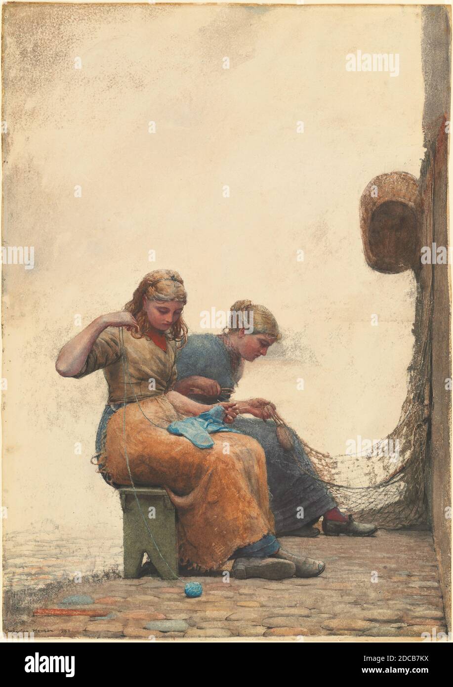 Winslow Homer, (artiste), cuisine américaine, 1836 - 1910, en branlant les filets, 1882, aquarelle et gouache sur graphite, total: 69.5 x 48.9 cm (27 3/8 x 19 1/4 po), Béquest de Julia B. Engel Banque D'Images