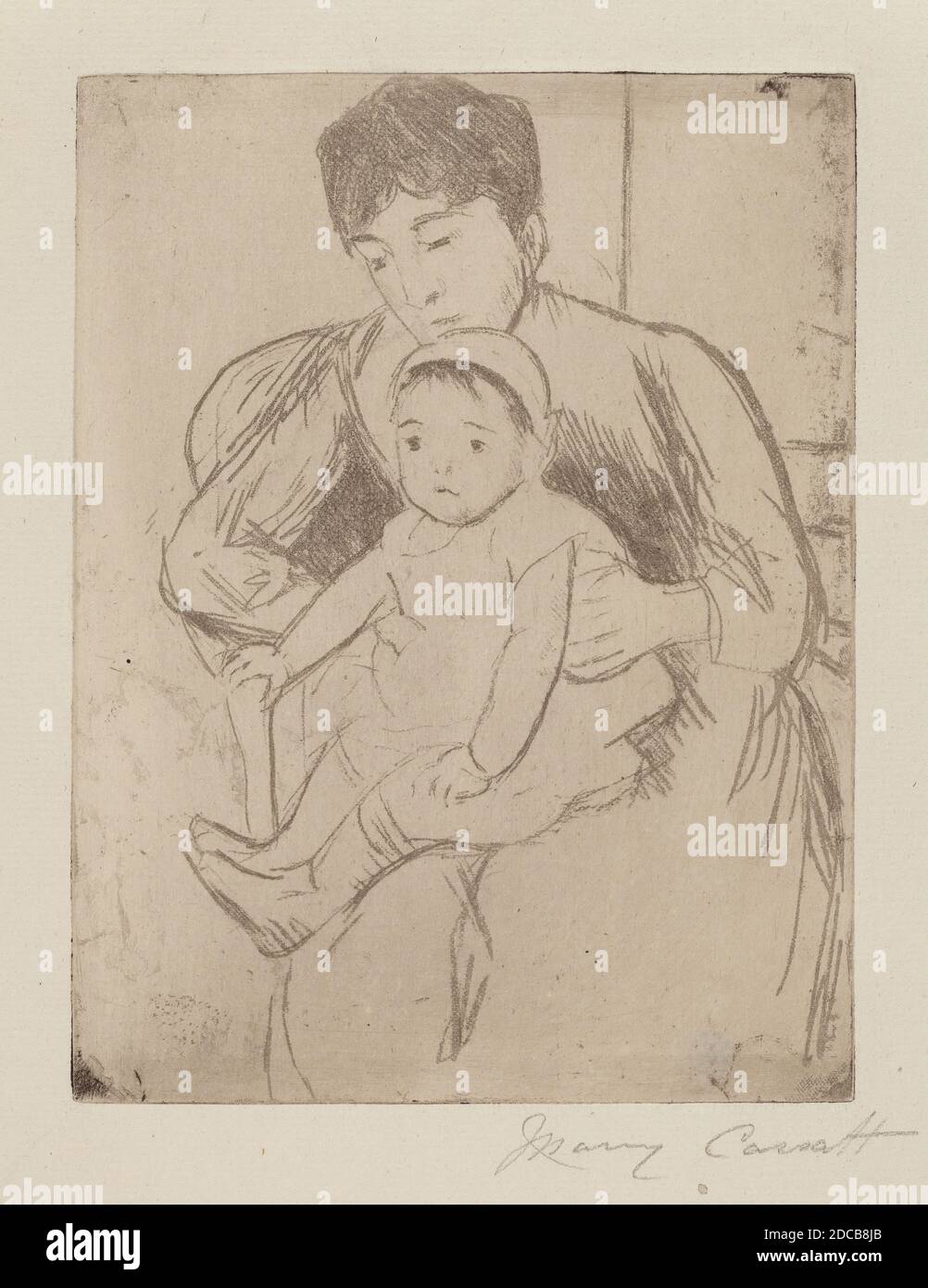 Mary Cassatt, (artiste), américaine, 1844 - 1926, projet de loi pour une sortie, c. 1889, gravure en noir, plaque : 16.19 × 12.38 cm (6 3/8 × 4 7/8 po Banque D'Images