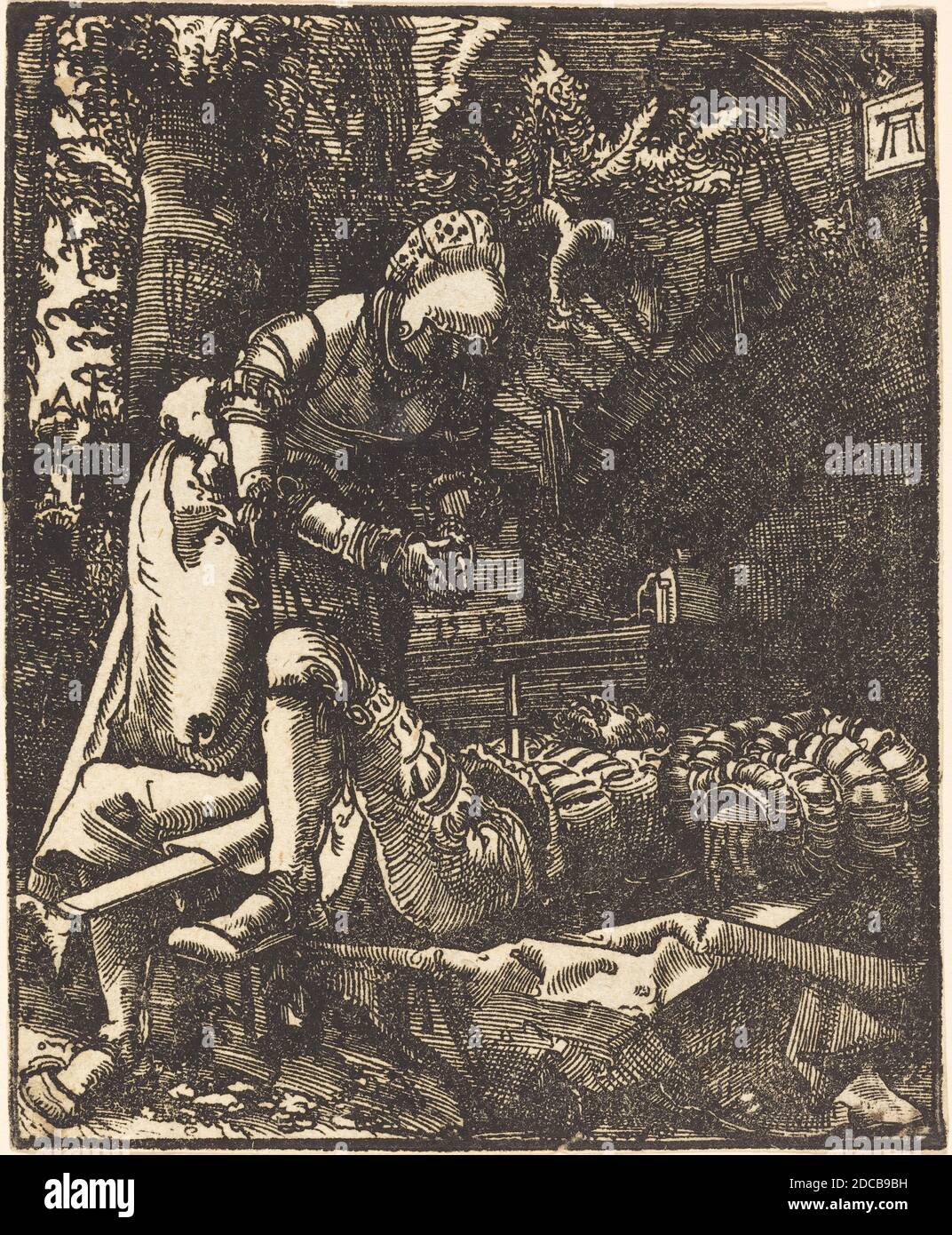 Albrecht Altdorfer, (artiste), allemand, 1480 ou avant - 1538, Pyramus et Thisbe, 1513, coupe de bois, feuille: 12.2 x 10 cm (4 13/16 x 3 15/16 po Banque D'Images