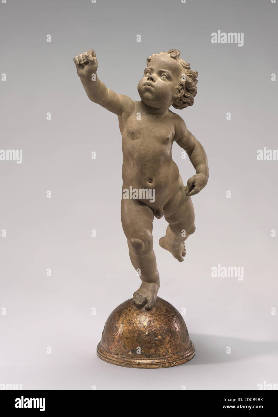 Andrea del Verrocchio, (artiste), Florentine, c. 1435 - 1488, Putto sur un Globe, c. 1480, argile non cuite, hors tout : 75 x 38.3 x 23 cm (29 1/2 x 15 1/16 x 9 1/16 po Banque D'Images