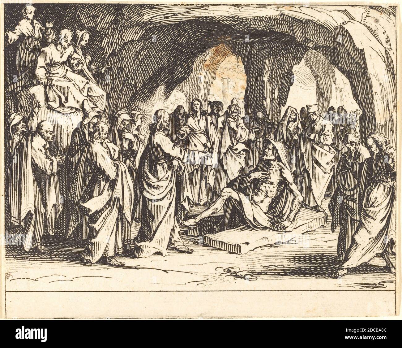 Jacques Callot, (artiste), français, 1592 - 1635, élévation de Lazarus, le Nouveau Testament, (série), 1635, gravure Banque D'Images