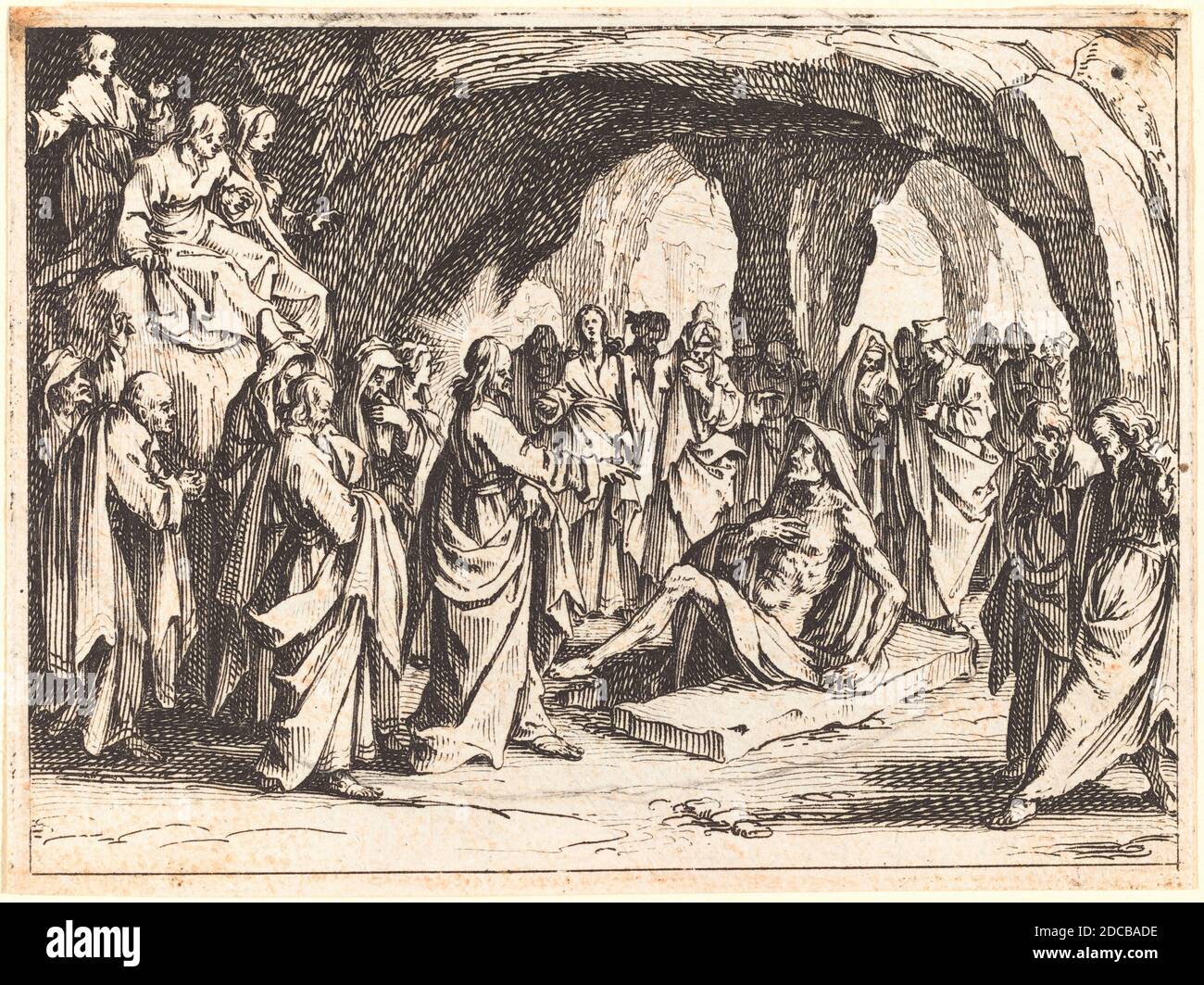 Jacques Callot, (artiste), français, 1592 - 1635, élévation de Lazarus, le Nouveau Testament, (série), 1635, gravure Banque D'Images