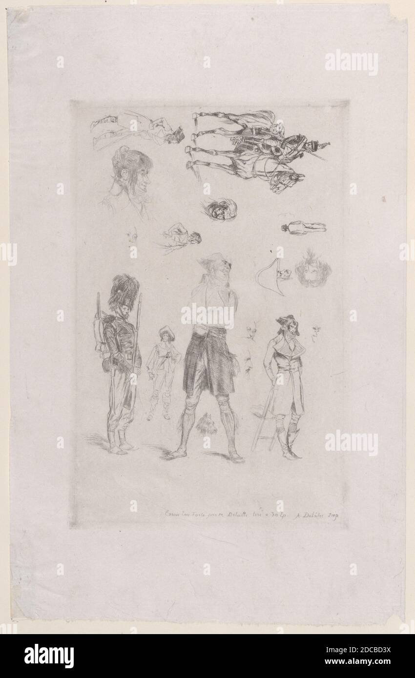 Feuille d'esquisses (feuille de Croquis), 1868. Banque D'Images