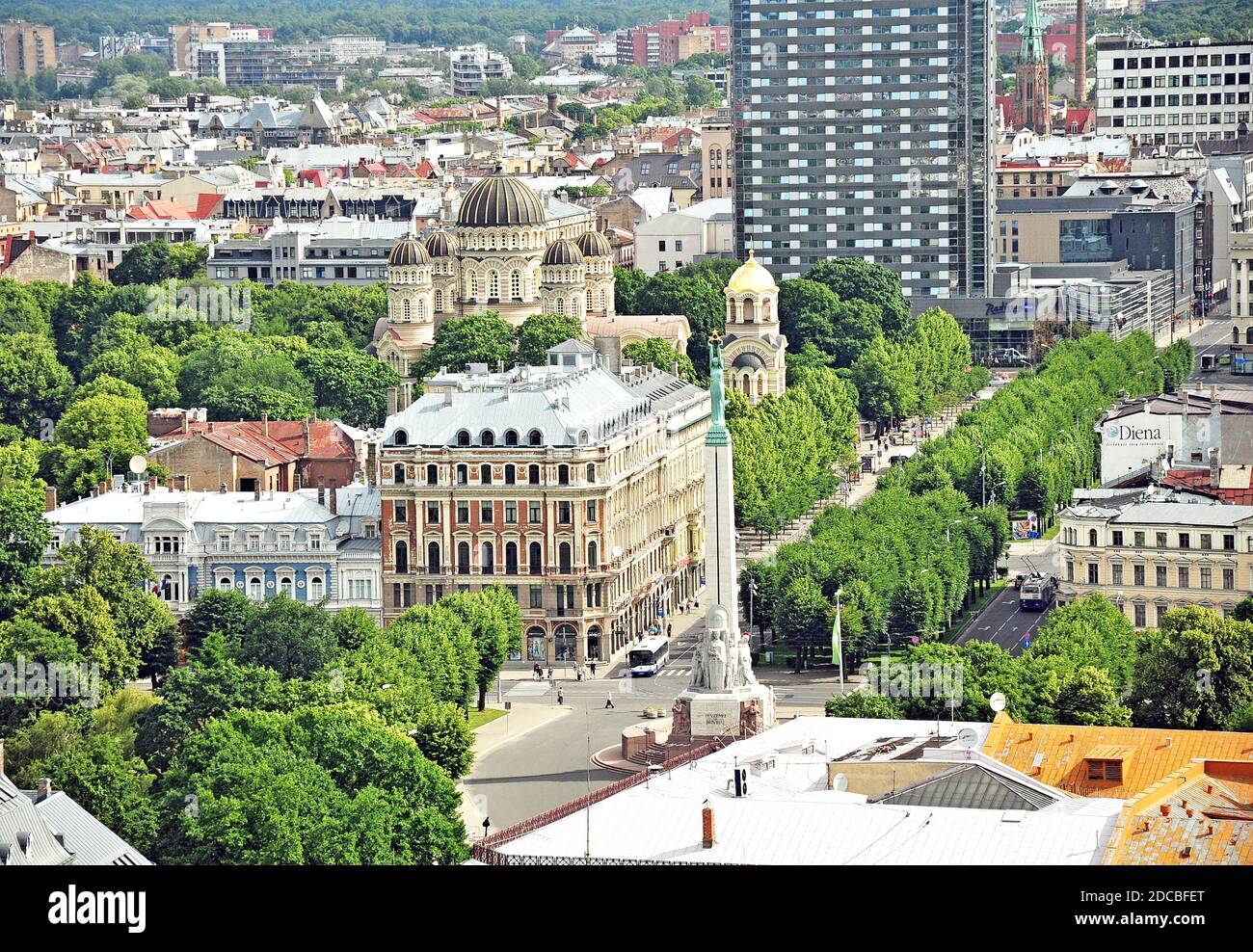 Vue panoramique sur la ville de Riga, Lettonie. Banque D'Images